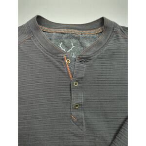 Salute Cultivated Leisure Quarter Button Gray Orange Henley Men's Size M